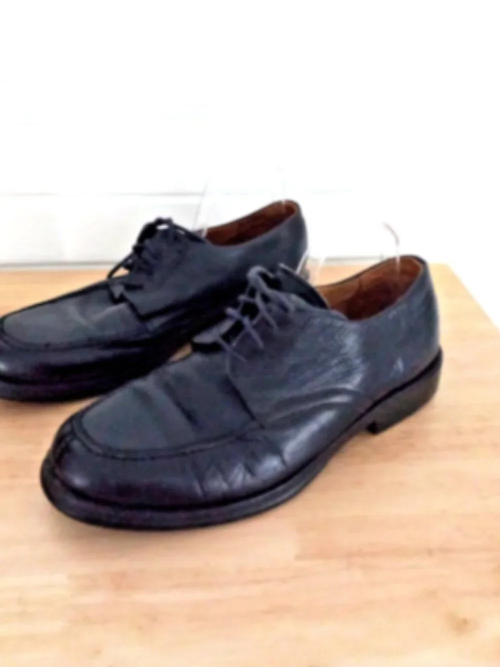 Vineyard Black Leather Apron Toe Oxford Dress Shoes Mens 13D Made in Brazil